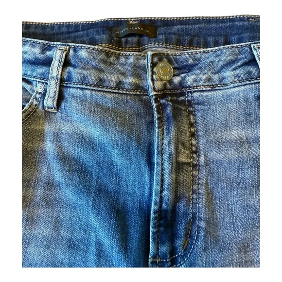 Silver Jeans Co Shorts Womens Sz 20 Avery Bermuda Blue Denim Mid Rise - Picture 6 of 14